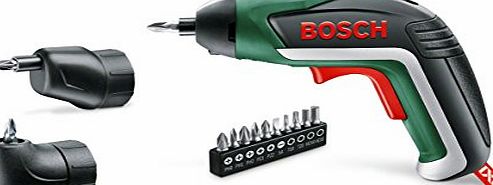 Bosch IXO Cordless Lithium-Ion Screwdriver with Right Angle Adapter and Easy Reach Adapter, 3.6 V Battery 1.5 Ah