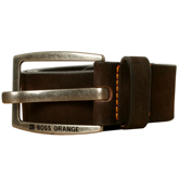 Dark Brown Leather Buckle Belt (Bacabal)