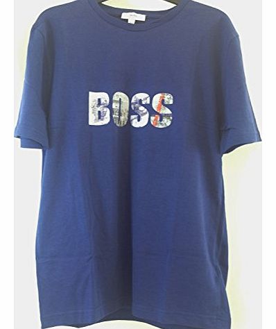 BOSS Hugo Boss BOSS Boys Soft Cotton Jersey Printed Navy Blue T Shirt - Age 14 Small