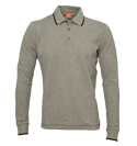 Hugo Boss Grey Long Sleeve Pique Polo Shirt (Pajo)