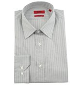 Hugo Boss Mid Grey Stripe Long Sleeve Shirt