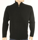 Boss Mens Black 1/4 Zip Wool Sweater - Orange Label