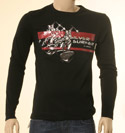 Boss Mens Black with Silver Surfer Printed Design Long Sleeve T-Shirt
