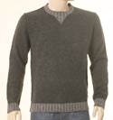 Boss Mens Dark & Light Grey Round Neck Wool Mix Sweater