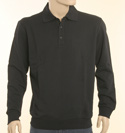 Boss Mens Navy Long Sleeve Cotton Polo Shirt - Black Label