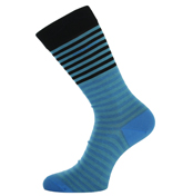 S Design Blue, Aqua and Black Stripe Socks