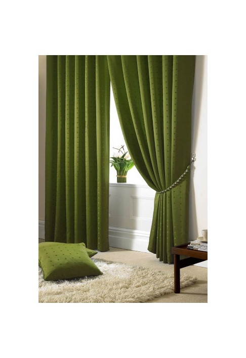 Green - Tape Heading - Lined Curtains