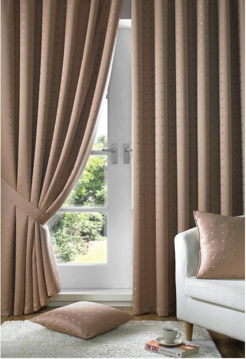 Latte - Tape Heading - Lined Curtains