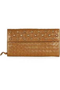 Perforated Leather Continental Wallet
