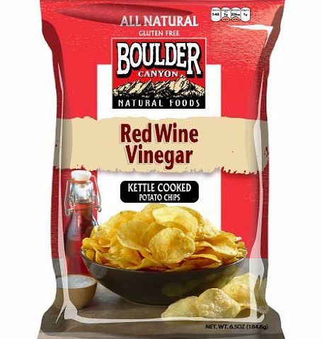 Boulder Canyon Kettle Cooked Potato Chips, Red Wine Vinegar, 5-Ounce (Pack of 12) by Boulder Canyon [Foods]
