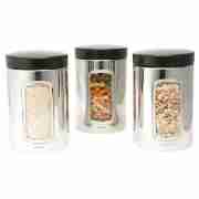 Brilliant Steel Window Canister 3pack