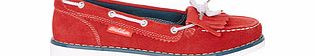 BRAKEBURN Womens Cree red suede boat shoes