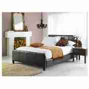 Double Leather Bed, Black & Sealy Mattress