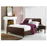 Double Leather Bed, Chocolate & Sealy