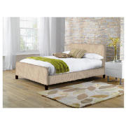 Fabric Double Bed Cream with Rest Assured
