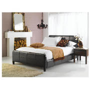 King Leather Bed, Black & Sealy Mattress