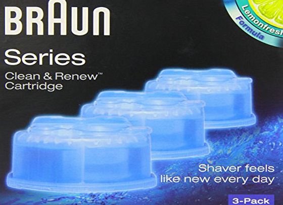Braun Clean amp; Renew CCR3 Electric Shaver Refill Cartridges - Pack of 3