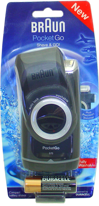 Braun Pocket Go M90 Washable Battery Travel Shaver