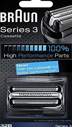 Braun Series 3 Electric Shaver Replacement Foil Cartridge, 32B - Black