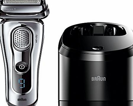 Braun Series 9 9095CC Mens Electric Foil Shaver Wet and Dry with Clean and Renew Charger Rechargeable and Cordless Razor