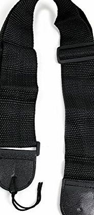 Bray Music Pure Black Guitar Strap For Gibson, Ibanez, Tanglewood, Yamaha amp; Fender Acoustic Guitars With Adjustible Buckle