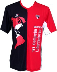 Brazilian teams Ascis Sao Paolo Libertadores Tee - black-red 05/06