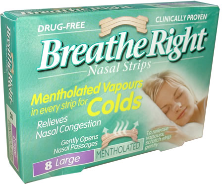 Breathe Right Menthol Nasal Strips - 8 Large