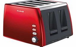 Breville VTT465 M/Carlo 4 Slice Toaster Red SS