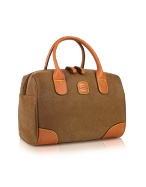 Life - Micro-Suede and Leather Boston Bag