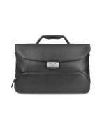 Pininfarina - Menand#39;s Black Leather Classic Briefcase