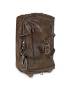 Safari - Tobacco Croco Stamped Micro-Suede Wheeled Duffle Bag