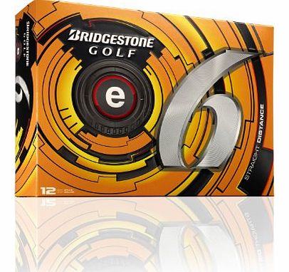 2013 Bridgestone e6 Golf Balls - Box of a Dozen / 12 White / Yellow *ULTRASOFT*-White