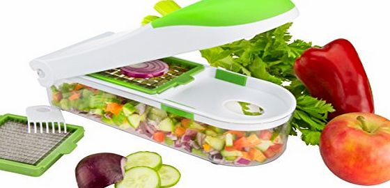 Brieftons QuickPush Food Chopper: Onion Chopper, Vegetable Slicer, Fruit and Cheese Cutter
