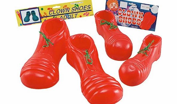 Bristol Novelties Red Plastic Clown Shoes - Kids Fancy Dress Accessory