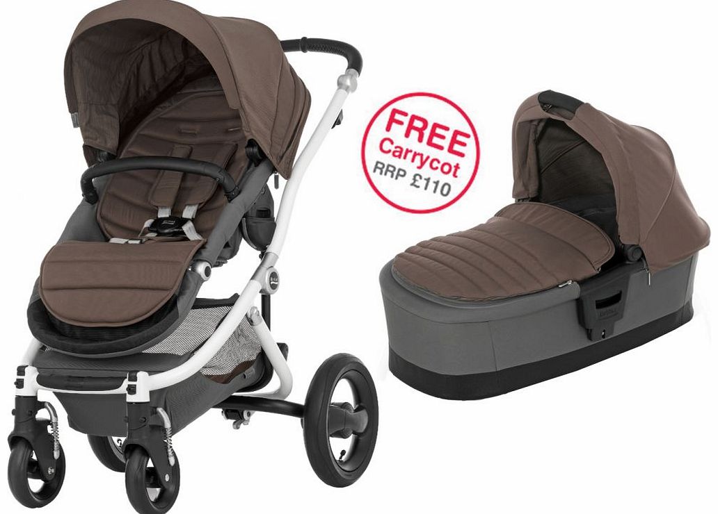 Britax Affinity White Stroller Fossil Brown 2014