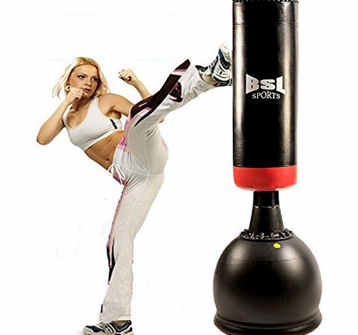 British Street Legends Free Standing Heavy Punch Bag including Gloves, Skipping Rope and Hand Wraps (Black)
