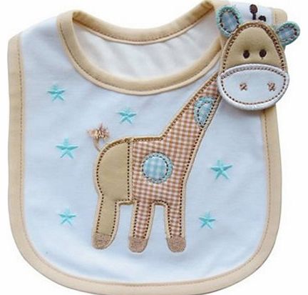Broadfashion Lovely Cute Cartoon Pattern Toddler Baby Waterproof Saliva Towel Baby Bibs (Giraffe Pattern 2)