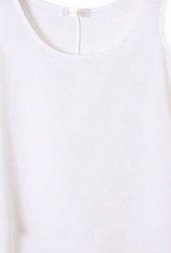 Broadfashion Womens Chiffon Sleeveless Shirt Vest Tank Tops Blouse Vest T-shirt (White)