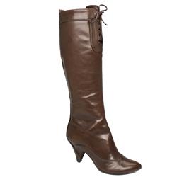 Female Nazza Lace Knee Leather Upper in Brown