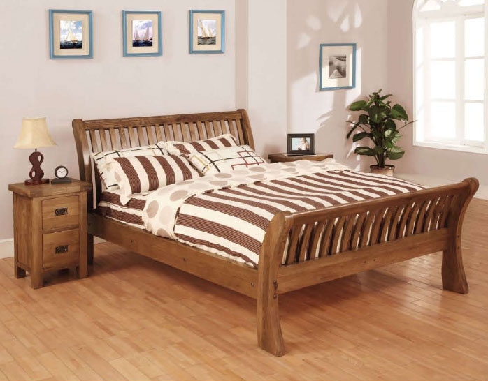 Rustic Oak Double Bed