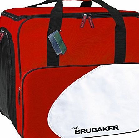 Brubaker SUPER FUNCTION winter sports bag Lake Placid Practical ski boot bag backpack by Henry BRUBAKER holds complete set of ski and snowboard equipment incl. Helmet - Red