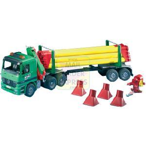 Bruder MB Actros Pole Loading Truck With Portal Jib Crane