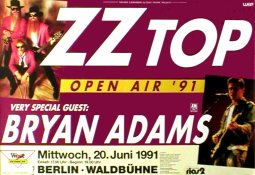ADAMS With ZZ Top: Berlin 20th June 1991 Music Poster