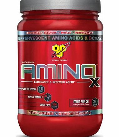 BSN Amino X Fruit Punch Effervescent Instantized BCAA Powder 435g