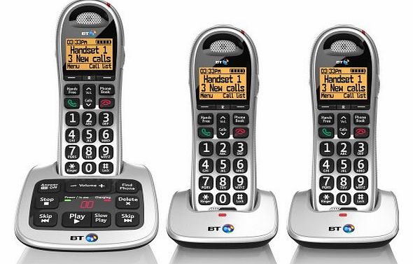 BT 4500 Cordless Big Button Phone with Answer Machine and Nuisance Call Blocker (Pack of 3)