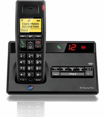 BT Diverse 7150 Plus Single DECT Phone with Answer Machine - Black