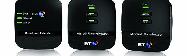 BT Mini Wi-Fi 500 Home Hotspot Powerline Multi-Adapter Kit - ( Pack of 3)