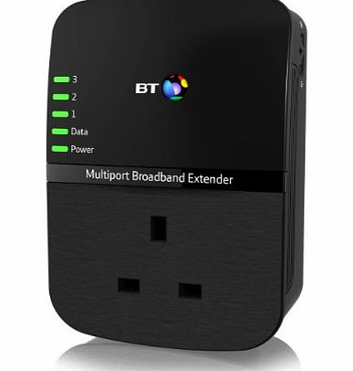 BT Multiport Broadband Extender 500 Add-on, Passthrough Powerline Adapter