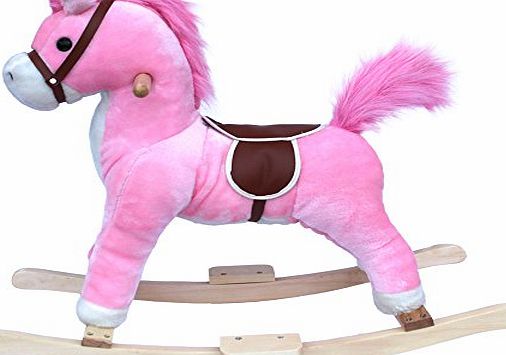 BTM Pink Deluxe Rocking Horse With Sounds amp; Moving Mouthamp; Swishing Tail