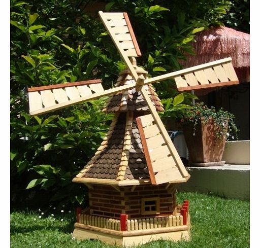 TWMS100OS Windmill 1 m Tall with / without Solar Lighting Solid Wood / Wooden Shingle for Gardens / Balconies